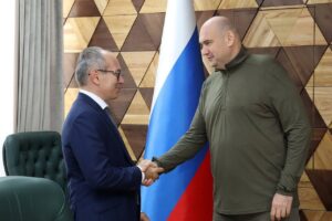 Евгений Солнцев провел рабочую встречу с советником руководителя Роснедр Дмитрием Олейником